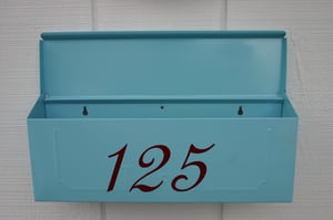 Image of Aqua Painted Mailbox by TheBusBox - Choose your color - Tiffany Blue Wedding Anniversary Gift 