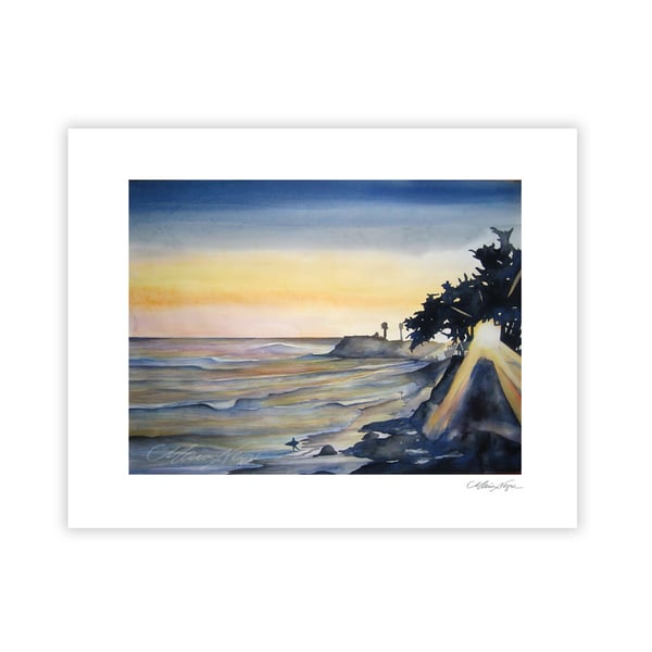 Image of Pleasure Point Sunset, Archival Paper Print