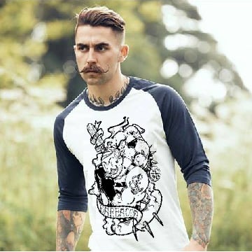 Image of The Moustache Contender Ranglan edition 3/4 sleeve