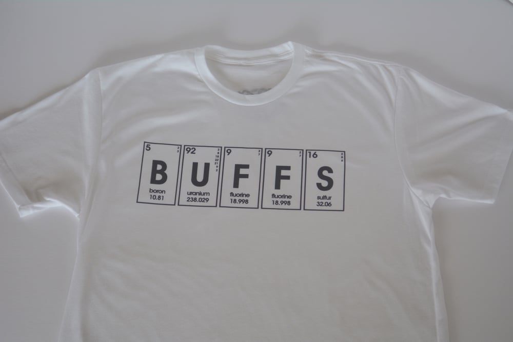 Image of periodic buffs. - white graphic tee