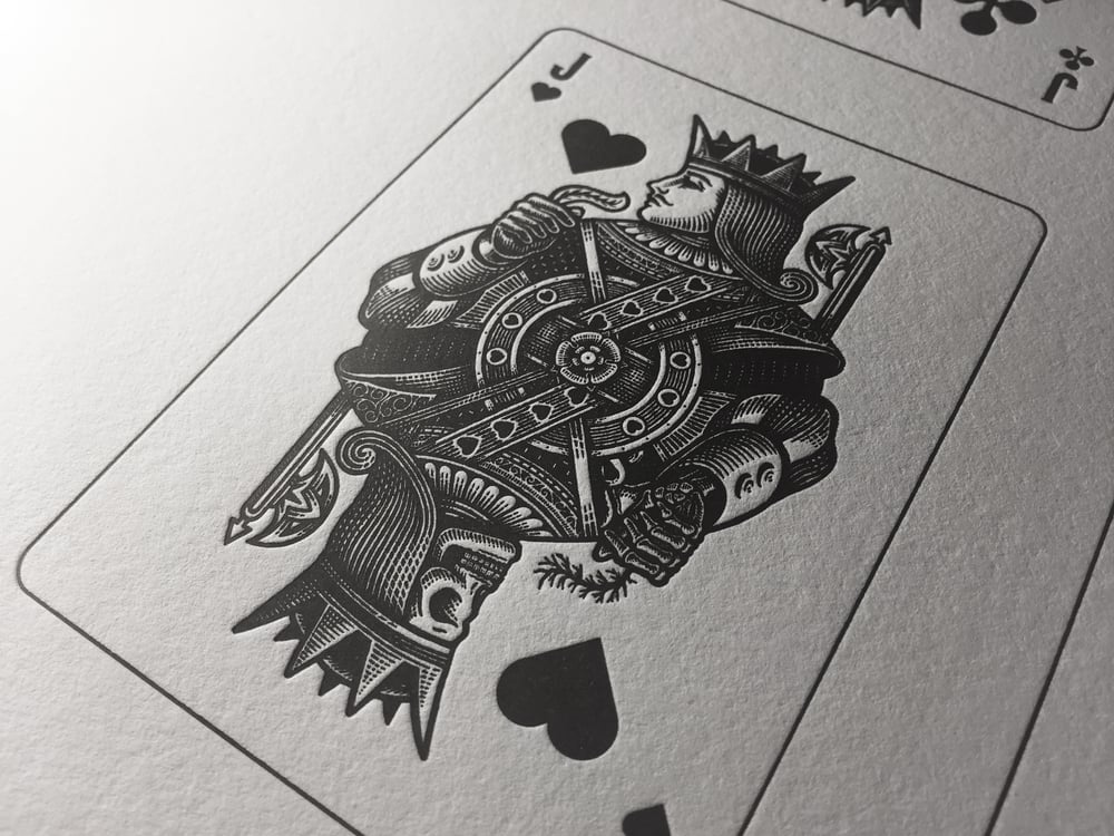 Image of Moirai playing card letterpress poster