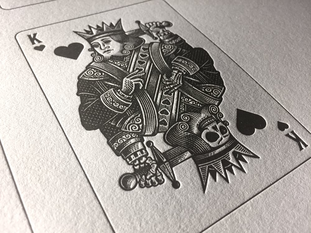 Image of Moirai playing card letterpress poster
