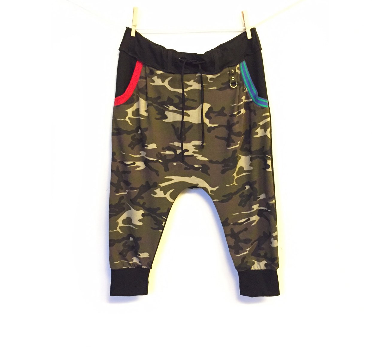 camo drop crotch pants