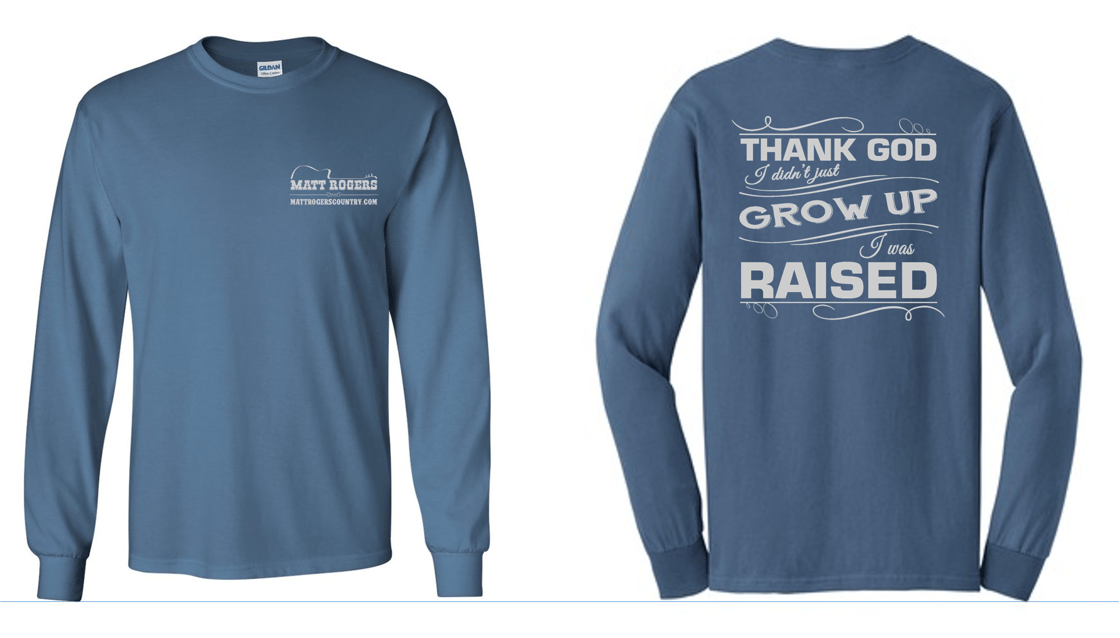 Image of "I Was Raised" long-sleeved t-shirt (indigo blue or black)