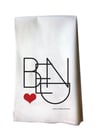 Bend Heart Cotton Flour Sack Tea Towel