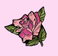 Image 3 of Pink Rose Enamel Pin