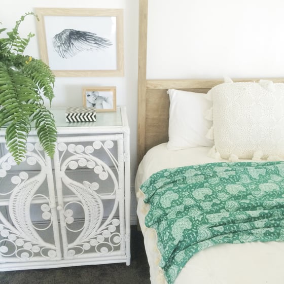 Image of Tassel Bed Throws - Peacock Bliss