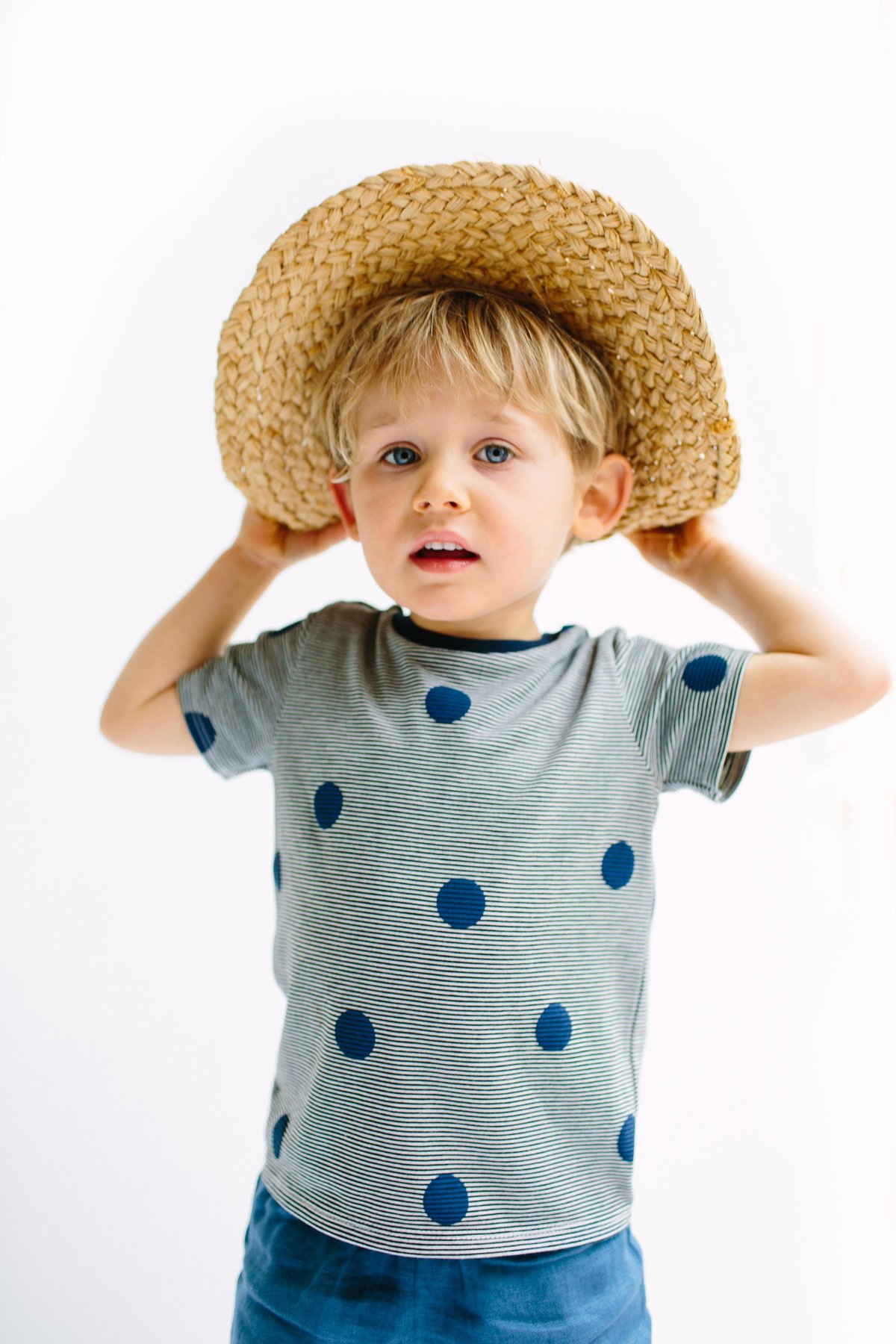 Image of Blue spots on stripes