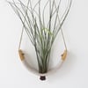 Hanging Ceramic Air Plant Cradle Gloss White Speckled Buff