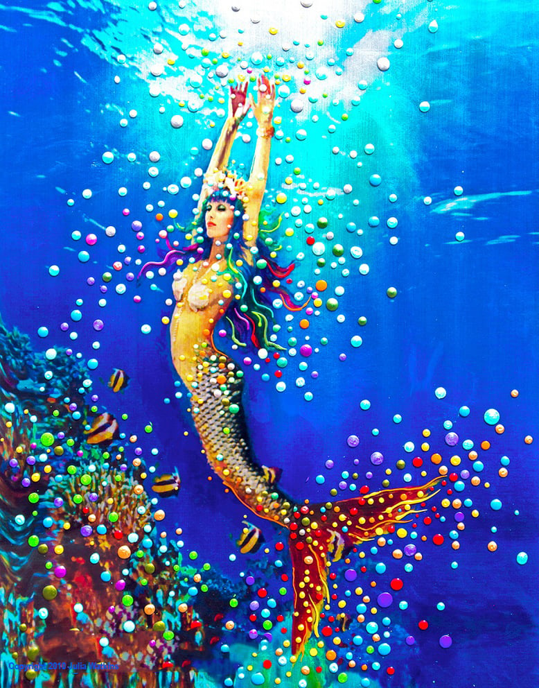 The Energy Art Store By Julia Watkins Mermaid Dream Giclee Print   Mermaid Print Post 