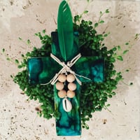 Image 1 of Jewels of the Sea Cross -Green/Aqua