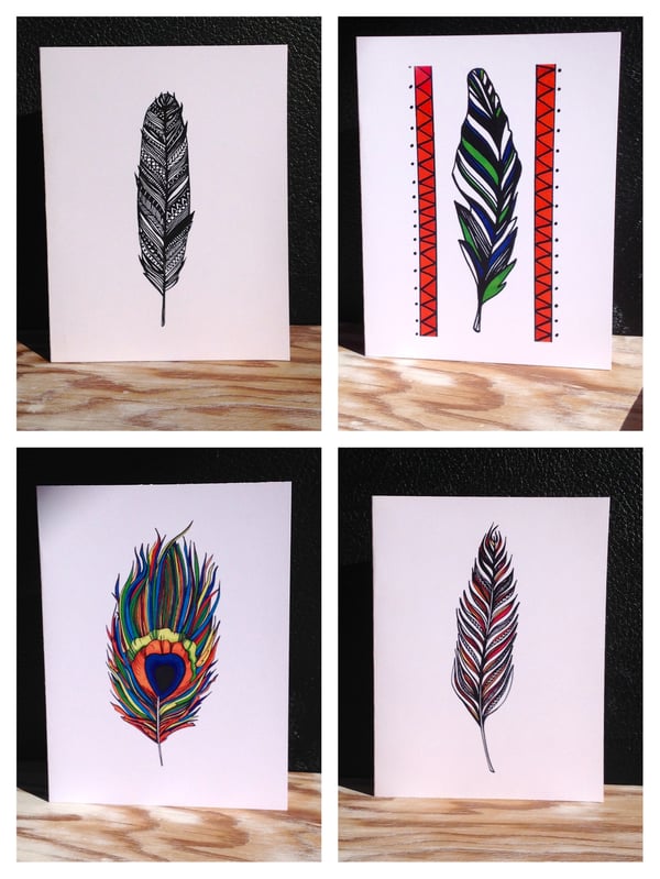 Image of Feathers Card Set (Dozen)