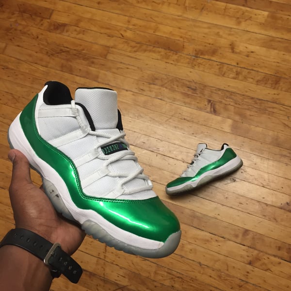 Image of Custom "metallic green" Air Jordan 11 low