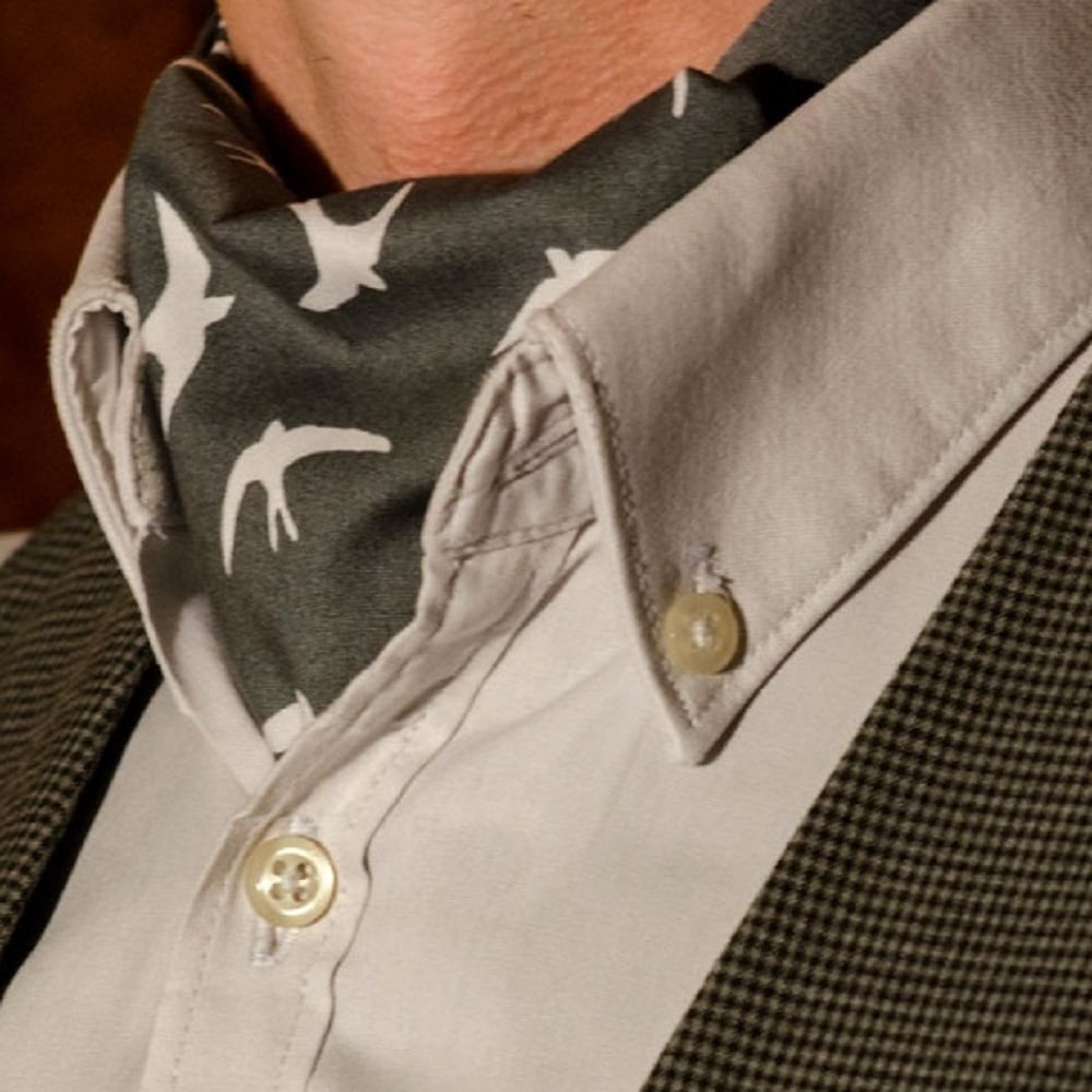 Image of Gents Swallow print Cravat and Pocket square