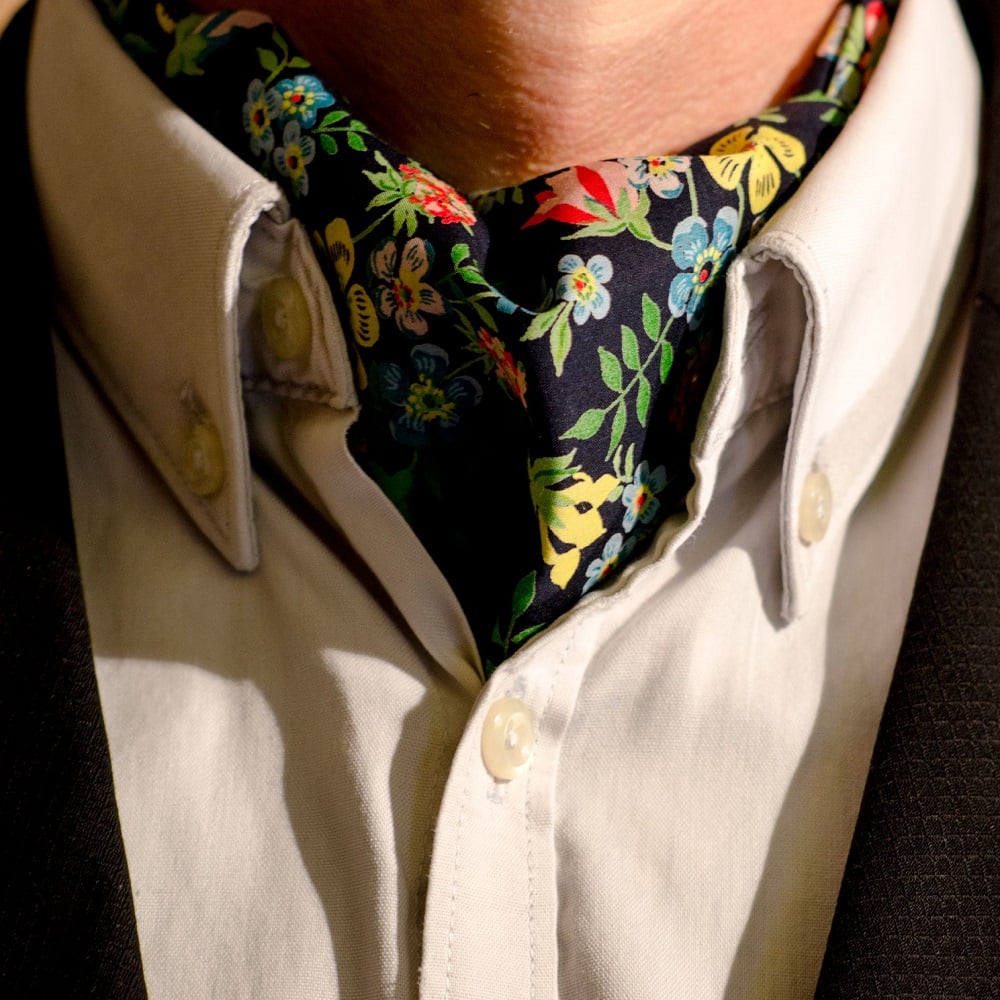 Image of Liberty Colourful Floral print Cravat and Pocket Square