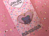 Image 5 of Glitter Bear Heart v. 2 Enamel Pin