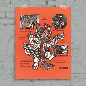 Image of  Hyper Kraken Anatomy: 12 x 16"  Poster
