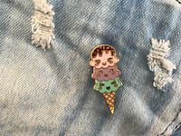 Image 1 of Pastel Ice Cream Cone Enamel Pin