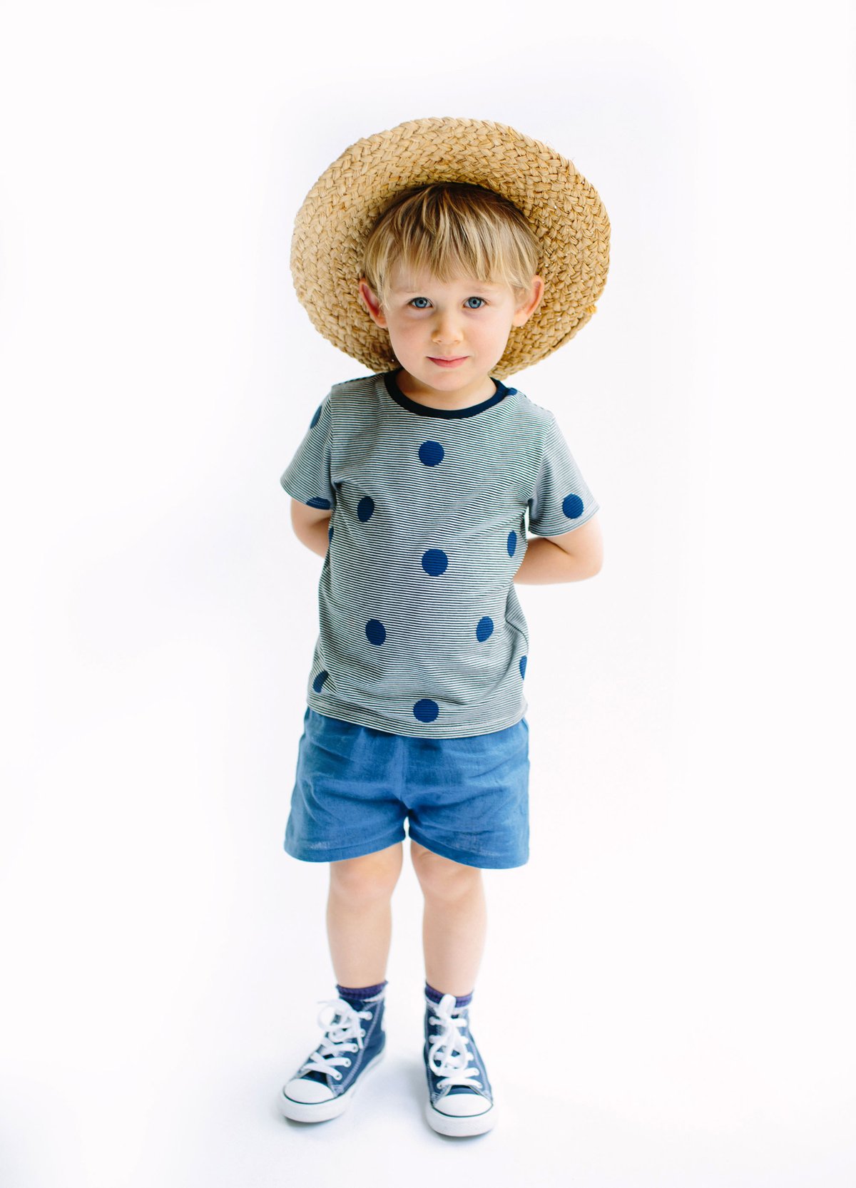 Image of Blue spots on stripes