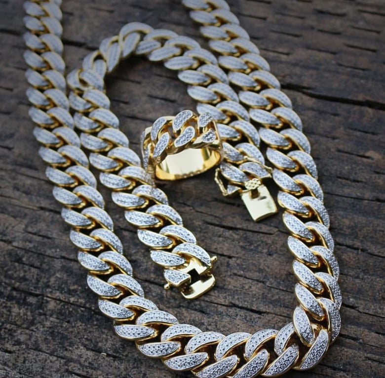 Image of Cuban Link With Bracelet & Ring.