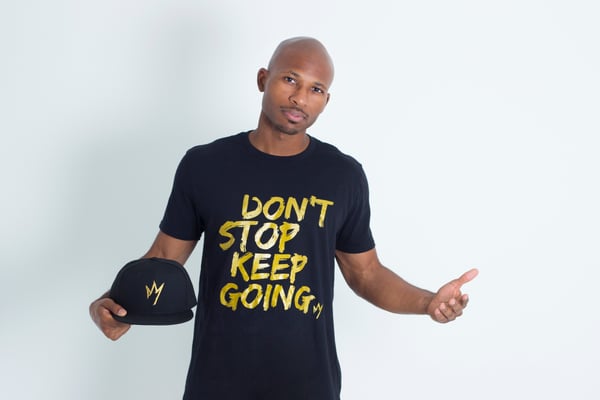 Image of Don't Stop, Keep Going Black Short Sleeve T-Shirt