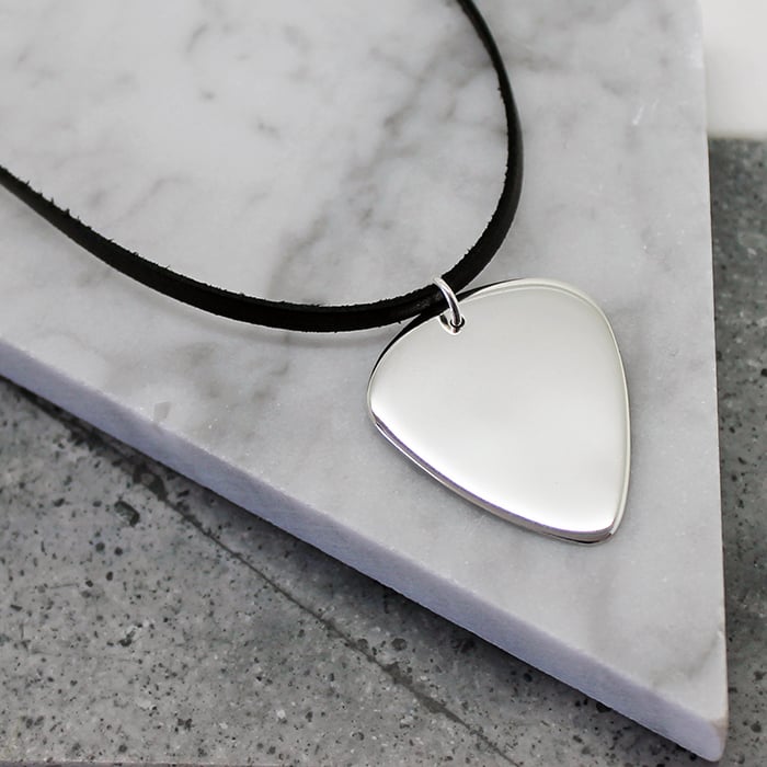 silver plectrum pendant