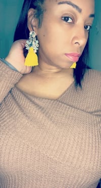 Image 1 of Bombshell tassel earrings CANARY YELLOW