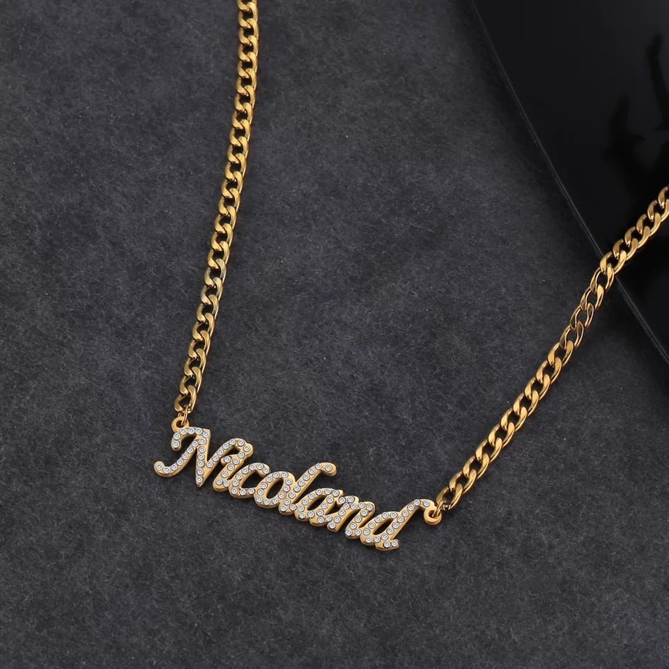 Diamond Plated Name Necklace | Rich Accessories