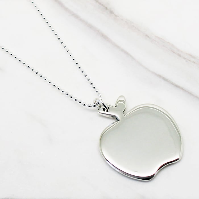 silver apple pendant