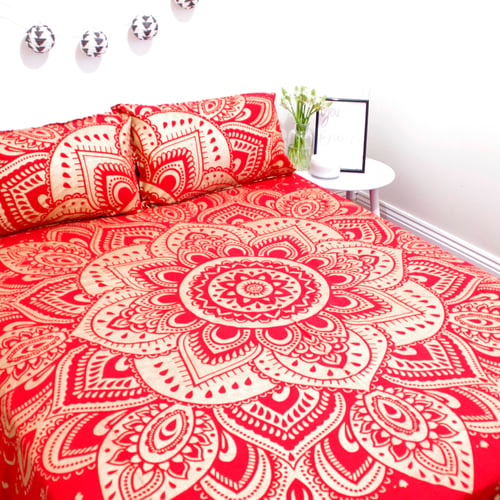 Image of Red and Gold Mandala Doona Set-was $110, now 