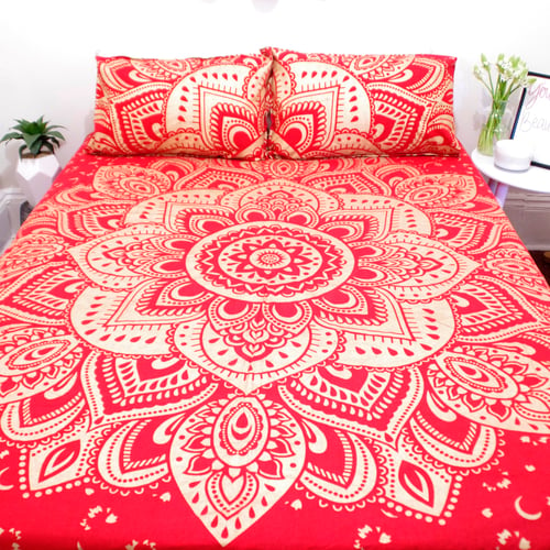 Image of Red and Gold Mandala Doona Set-was $110, now 