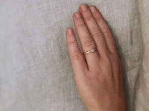 Image of 18ct Rose Gold 4mm ROSE CUT DIAMOND RING (LON37)