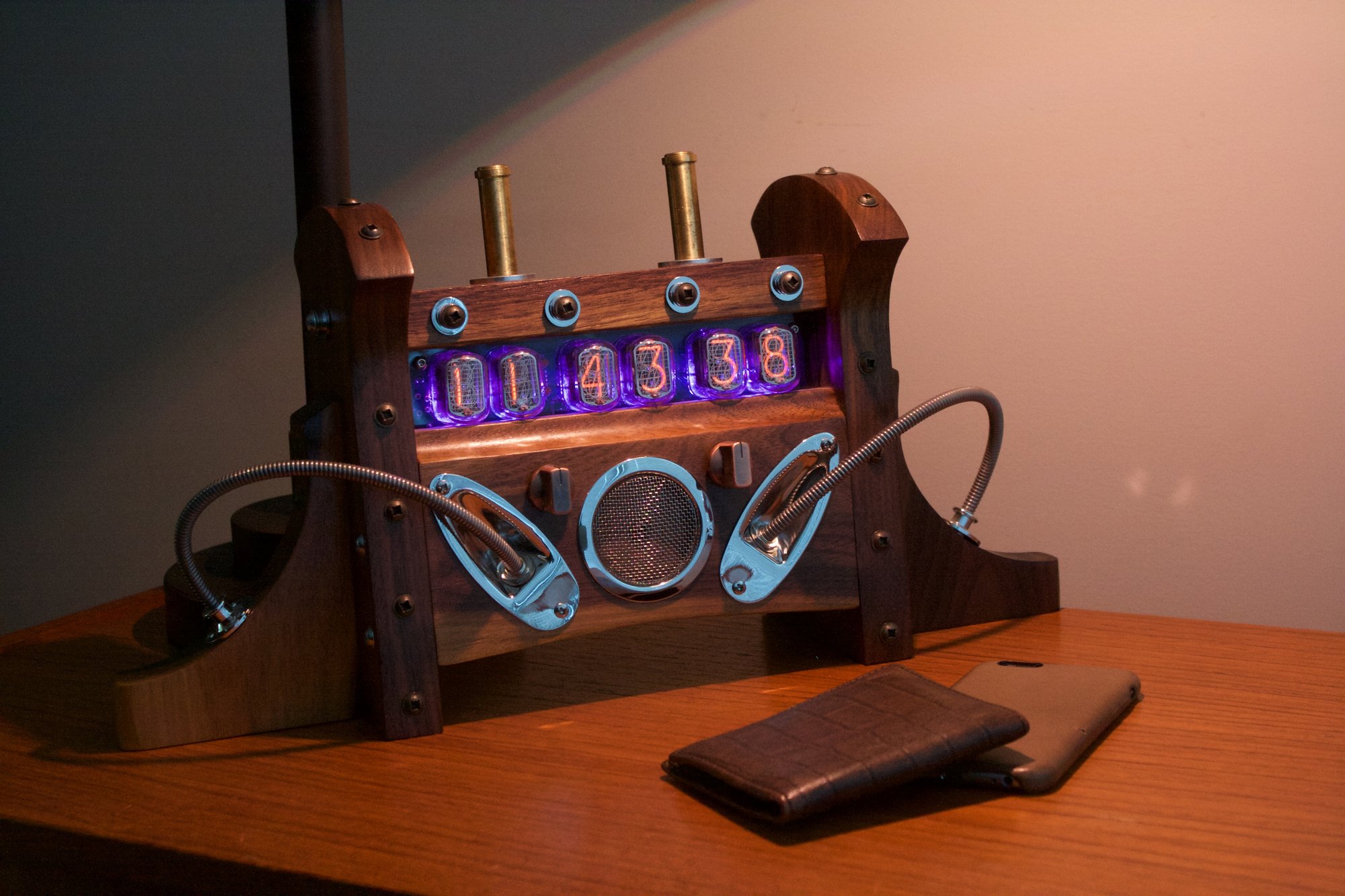 Nixie Tube Clock MKI - Black Walnut & Mixed Hardware