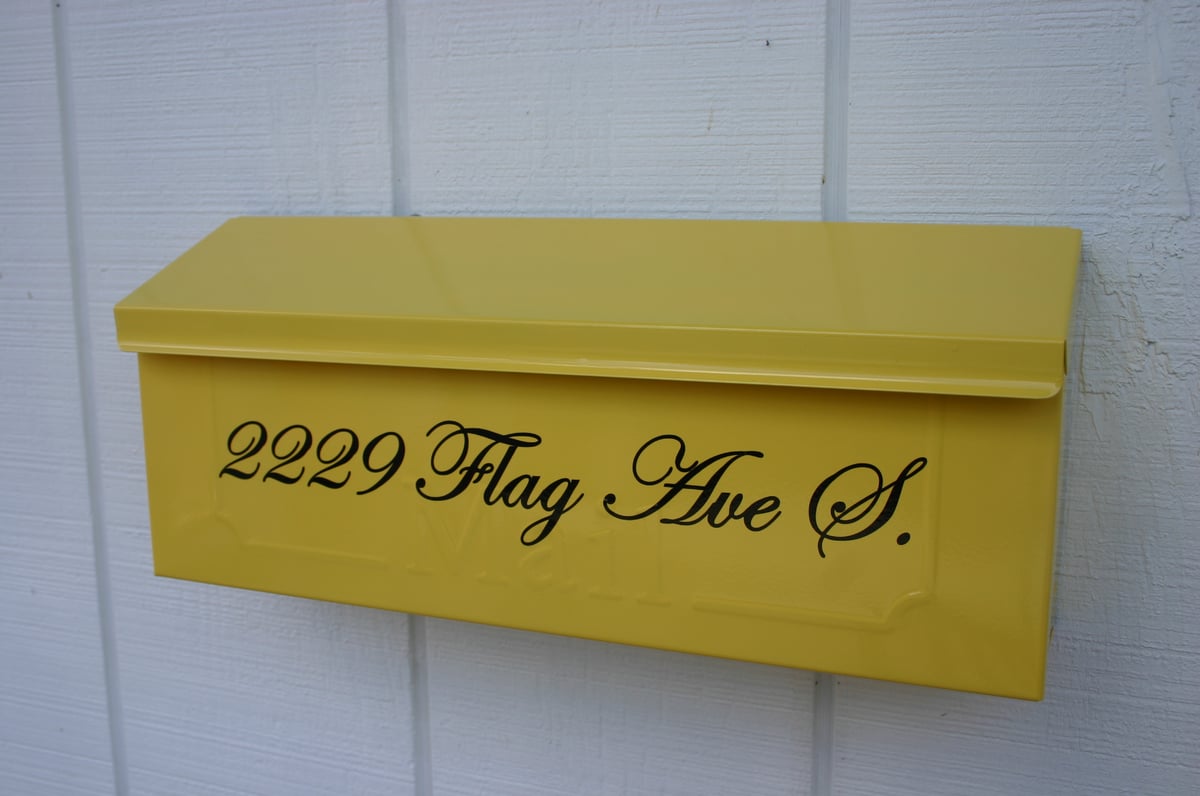 Sun Yellow Painted Mailbox by TheBusBox Choose your color Wall Mount
