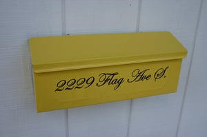 Image of Sun Yellow Painted Mailbox by TheBusBox - Choose your color Wall Mount Porch Mailbox