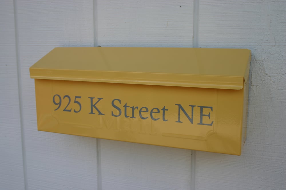 Image of Summer Squash Yellow Painted Mailbox by TheBusBox - Choose your color Wall Mount, Porch Mailbox
