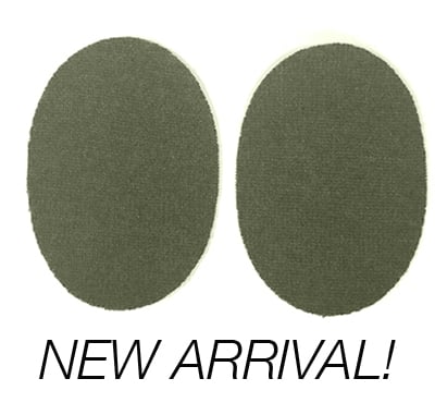 Image of IRON-ON CASHMERE ELBOW PATCHES - HEATHER GREEN OVALS - LIMITED EDITION