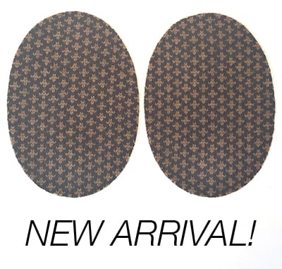 Image of Iron-On Cashmere Oval Elbow Patches  - Brown and Camel Pattern - limited edition!