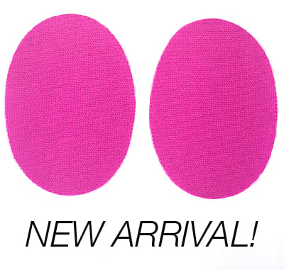Image of Iron-On Cashmere Elbow Patches - Neon Pink Ovals - Limited Edition!