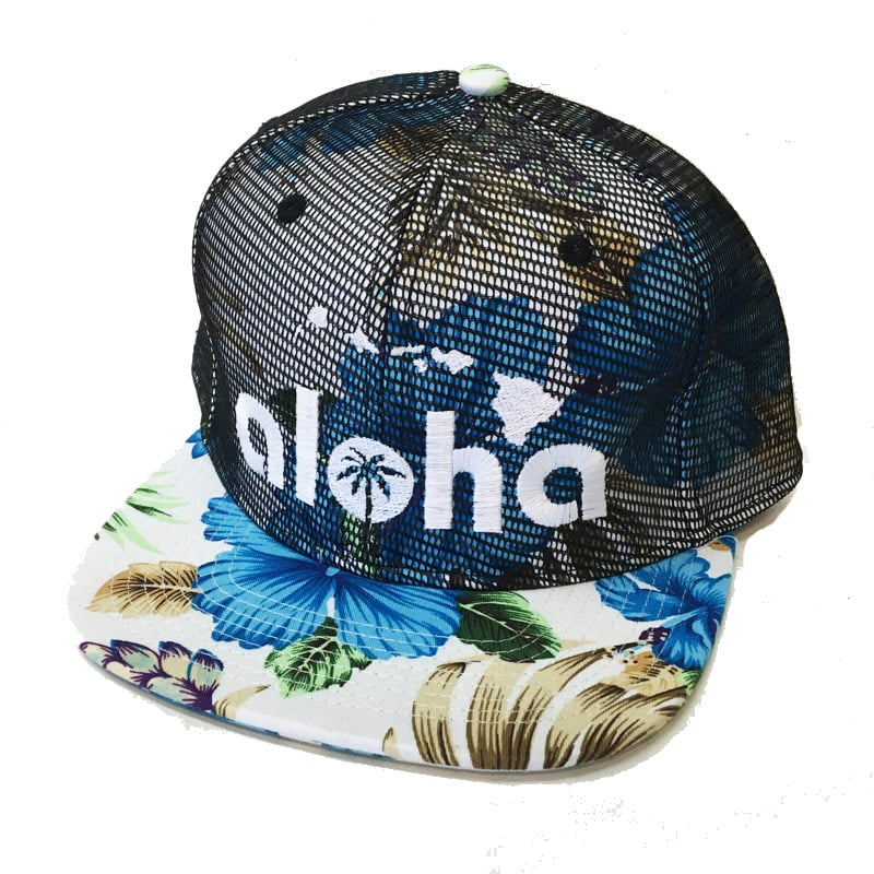 Image of Aloha Blue Hawaii Reverse Mesh Snapback Hat