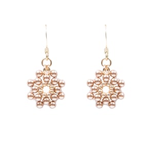 Image of Bronze pearl daisy earrings