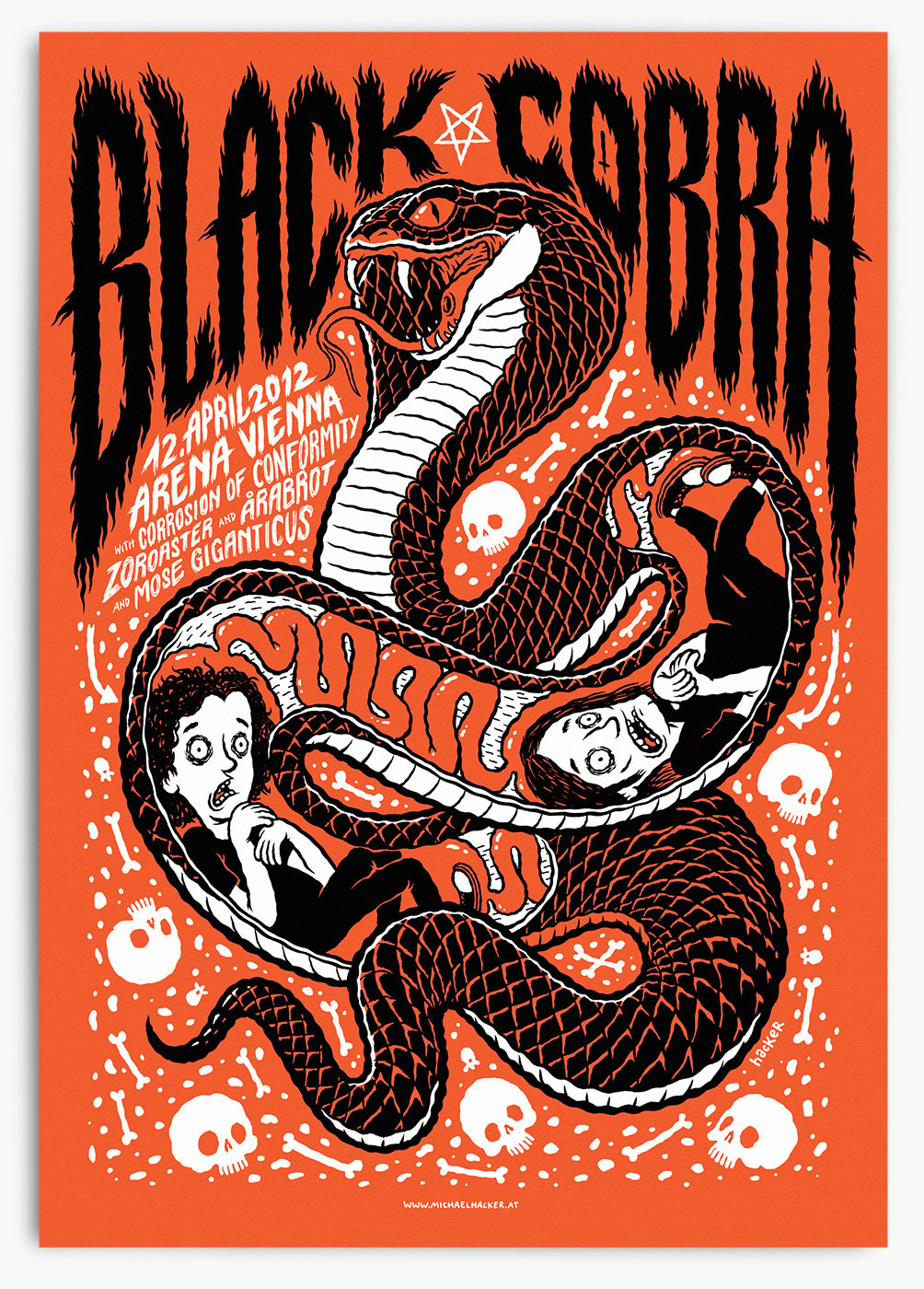 Michael Hacker - gig posters, art prints & comics — Black Cobra 2012