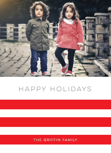 Image of HAPPY STRIPE HOLIDAY CARD