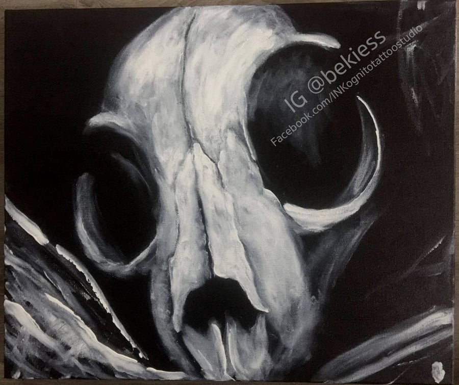 Image of Finger Painted Skull