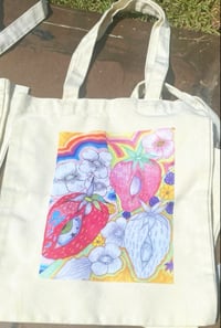Image 4 of Strawberry Art Canvas Bag