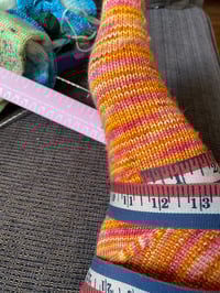 Image 2 of Nearly There Lucky Sock (72 stitches in the round) Teal to Green variegated 