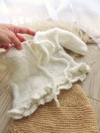 Image 6 of Knitted baby set for photoshoots - 0-1 month - Abby - off white & beige