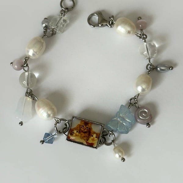 Image of vintage cat charm bracelets