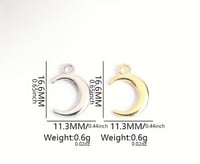 Image 3 of 1060 Charms: Rhinestone Crescent Moons