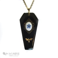 Image 3 of Coffin Forget-me-not Cameo Pendant